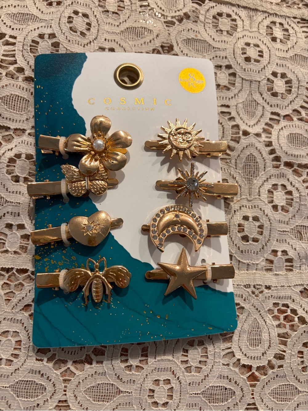 Cosmic COLLECTION Gold  Decorative Hair Clips - Celestial & Nature Set